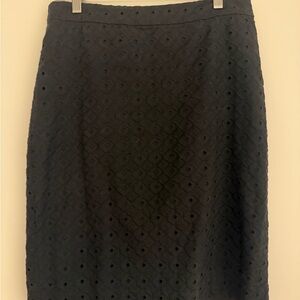 Loft Black Eyelet Skirt
